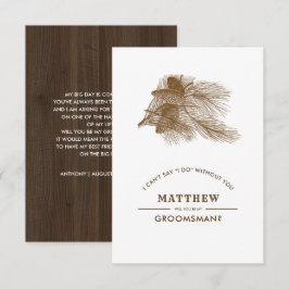 Bent u mijn Groomsman? Barn Wood Rustic Kaart