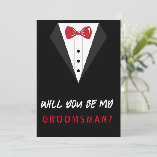 Bent u mijn Groomsman? Bedankkaart (Staand voorkant)