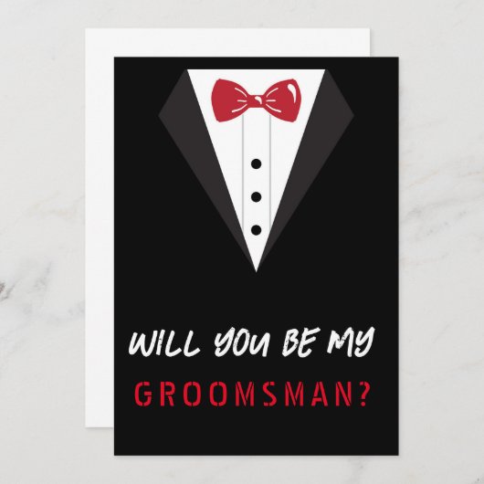 Bent u mijn Groomsman? Bedankkaart (Voorkant / Achterkant)