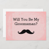 Bent u mijn Groomsman Black Mustache uitnodiging? Kaart (Voorkant / Achterkant)