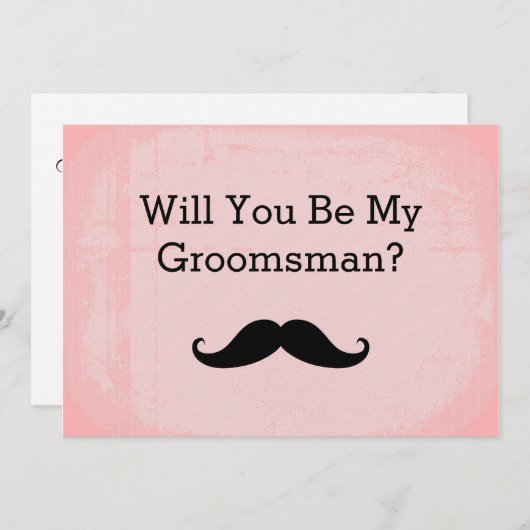 Bent u mijn Groomsman Black Mustache uitnodiging? Kaart (Voorkant / Achterkant)