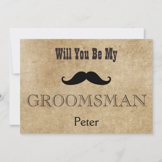 Bent u mijn Groomsman Black Mustache uitnodiging? Kaart (Voorkant)