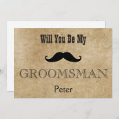 Bent u mijn Groomsman Black Mustache uitnodiging? Kaart (Voorkant / Achterkant)
