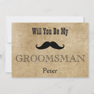 Bent u mijn Groomsman Black Mustache uitnodiging? Kaart