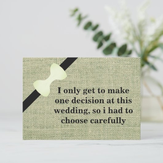 Bent u mijn Groomsman? Burlap-achtergrond Kaart (Staand voorkant)