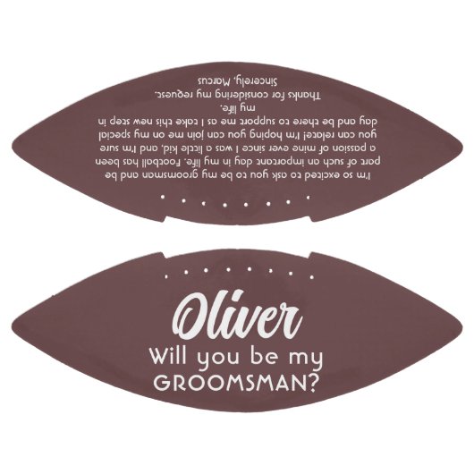 Bent u mijn Groomsman Custom Name and Text? American Football (Panelen)
