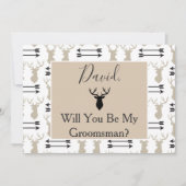 Bent u mijn Groomsman Deer Antlers en Arrow? Kaart (Voorkant)