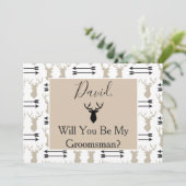 Bent u mijn Groomsman Deer Antlers en Arrow? Kaart (Staand voorkant)