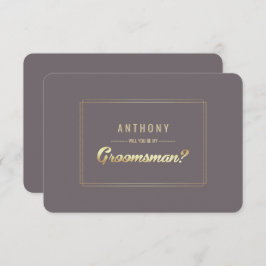 Bent u mijn Groomsman? Donk Mocha Gold Wedding Kaart
