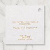 Bent u mijn Groomsman? Elegant Gold Foil Bedankjes Labels (Achterkant)
