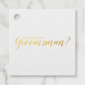 Bent u mijn Groomsman? Elegant Gold Foil Bedankjes Labels (Voorkant)