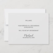 Bent u mijn Groomsman? Elegant Marble Script Kaart (Achterkant)