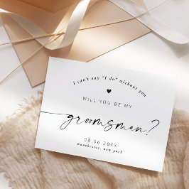Bent u mijn Groomsman Elegant Script Invitation? Kaart