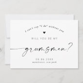 Bent u mijn Groomsman Elegant Script Invitation? Kaart (Voorkant)