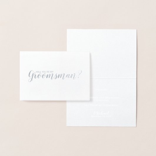 Bent u mijn Groomsman? Elegant Silver Folie Kaarten (Display)