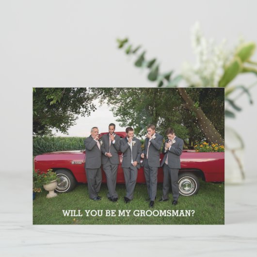 Bent u mijn Groomsman-fotovoorstel? (Staand voorkant)