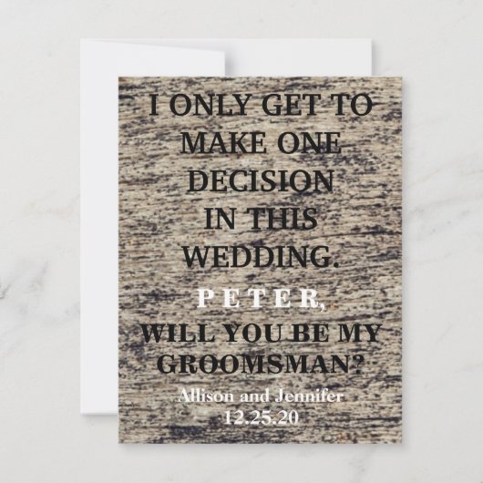 Bent u mijn Groomsman? Gepersonaliseerd Kaart (Voorkant)