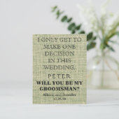 Bent u mijn Groomsman? Gepersonaliseerd Kaart (Staand voorkant)
