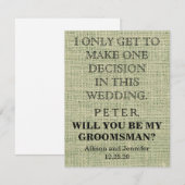 Bent u mijn Groomsman? Gepersonaliseerd Kaart (Voorkant / Achterkant)