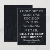 Bent u mijn Groomsman? Gepersonaliseerd Kaart (Voorkant / Achterkant)
