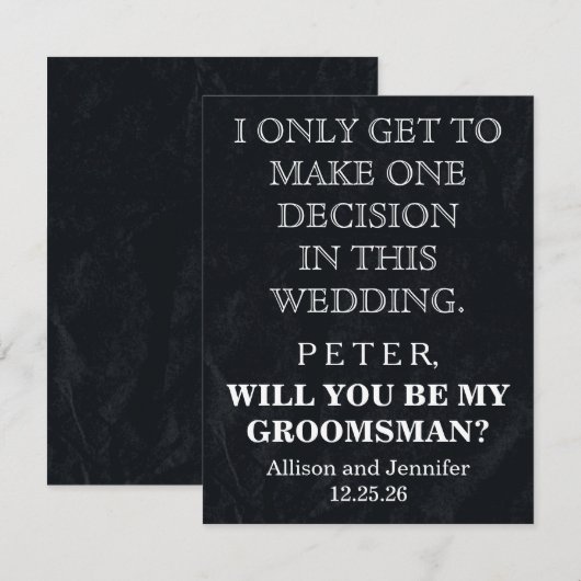 Bent u mijn Groomsman? Gepersonaliseerd Kaart (Voorkant / Achterkant)