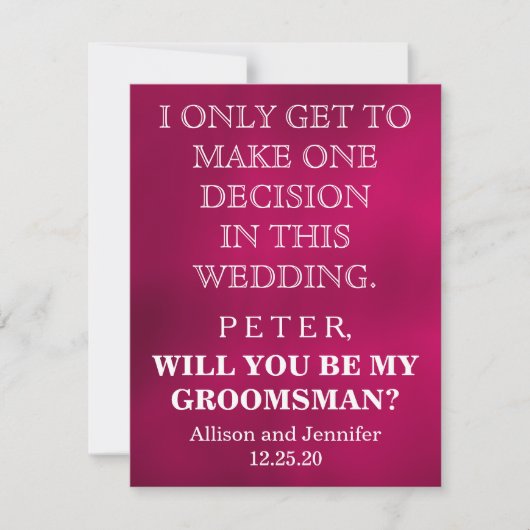 Bent u mijn Groomsman? Gepersonaliseerd Kaart (Voorkant)