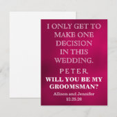 Bent u mijn Groomsman? Gepersonaliseerd Kaart (Voorkant / Achterkant)
