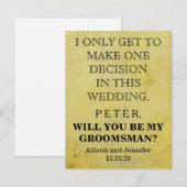 Bent u mijn Groomsman? Gepersonaliseerd Kaart (Voorkant / Achterkant)