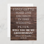 Bent u mijn Groomsman? Gepersonaliseerd Kaart (Voorkant / Achterkant)
