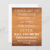 Bent u mijn Groomsman? Gepersonaliseerd Kaart (Voorkant / Achterkant)