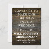 Bent u mijn Groomsman? Gepersonaliseerd Kaart (Voorkant)