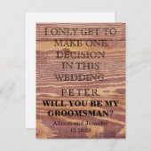 Bent u mijn Groomsman? Gepersonaliseerd Kaart (Voorkant / Achterkant)