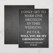 Bent u mijn Groomsman? Gepersonaliseerd Kaart (Voorkant / Achterkant)