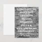 Bent u mijn Groomsman? Gepersonaliseerd Kaart (Voorkant / Achterkant)