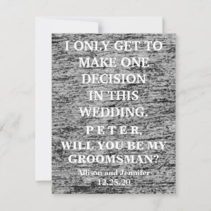 Bent u mijn Groomsman? Gepersonaliseerd Kaart