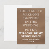 Bent u mijn Groomsman? Gepersonaliseerd Kaart (Voorkant / Achterkant)