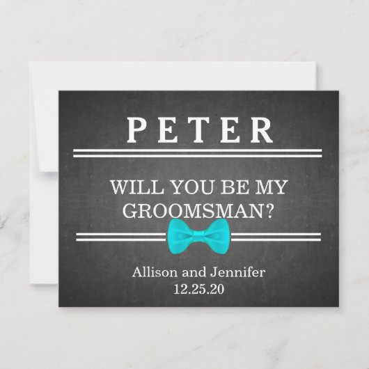 Bent u mijn Groomsman? Gepersonaliseerd Kaart (Voorkant)
