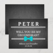 Bent u mijn Groomsman? Gepersonaliseerd Kaart (Voorkant / Achterkant)