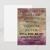 Bent u mijn Groomsman? Gepersonaliseerd Kaart (Voorkant / Achterkant)