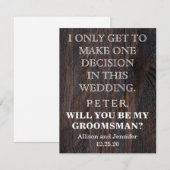 Bent u mijn Groomsman? Gepersonaliseerd Kaart (Voorkant / Achterkant)