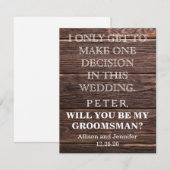Bent u mijn Groomsman? Gepersonaliseerd Kaart (Voorkant / Achterkant)