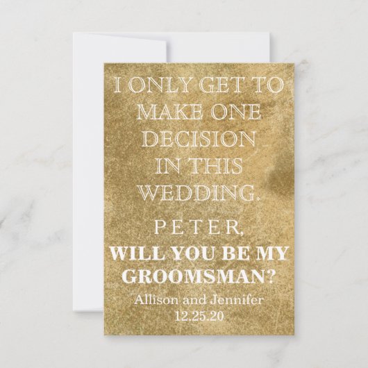 Bent u mijn Groomsman? Gepersonaliseerd Kaart (Voorkant)