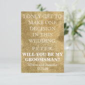 Bent u mijn Groomsman? Gepersonaliseerd Kaart (Staand voorkant)