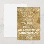 Bent u mijn Groomsman? Gepersonaliseerd Kaart (Voorkant / Achterkant)