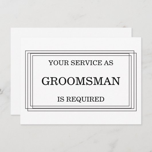 Bent u mijn Groomsman? Gepersonaliseerd Kaart (Voorkant / Achterkant)