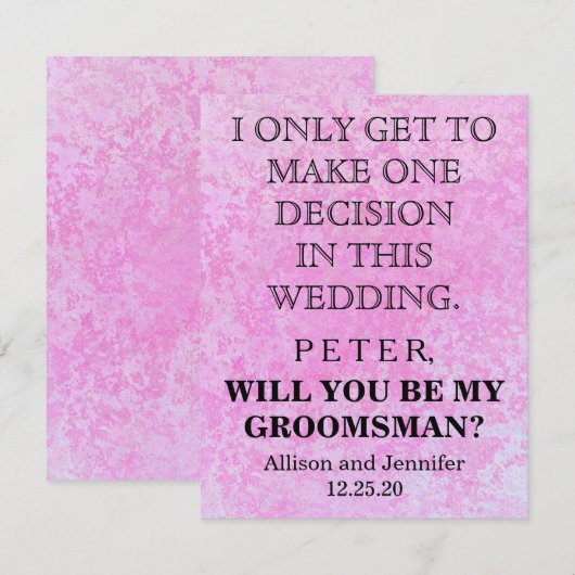 Bent u mijn Groomsman? Gepersonaliseerd Kaart (Voorkant / Achterkant)