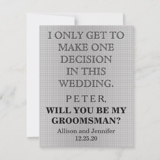 Bent u mijn Groomsman? Gepersonaliseerd Kaart (Voorkant)
