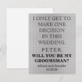 Bent u mijn Groomsman? Gepersonaliseerd Kaart (Voorkant / Achterkant)