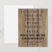 Bent u mijn Groomsman? Gepersonaliseerd Kaart (Voorkant / Achterkant)