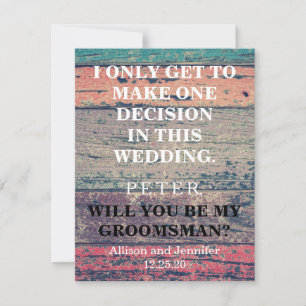 Bent u mijn Groomsman? Gepersonaliseerd Kaart